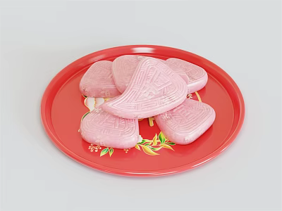Modern Red Peach Kueh Chaoshan Folk Festival 3d model