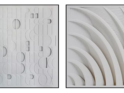 Modern Geometric Relief Decorative Panels With Circular Shapes And Curved Lines 3d model
