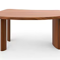 Solid Wood Table With Modern Curved Surface And Four Sturdy Legs 3d model