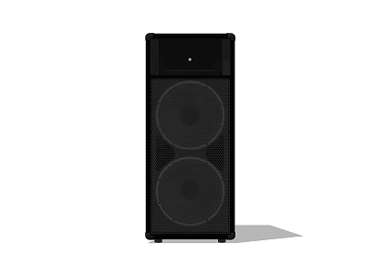 Premium Black Floor Standing Speaker With Dual Woofer And Sleek Design 3d model