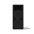 Premium Black Floor Standing Speaker With Dual Woofer And Sleek Design