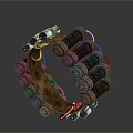 Weapon with Circular Structure and Cylindrical Metal Components Featuring Rusty and Silver Parts