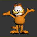 3D Designed Orange Garfield Doll With Cheerful Expression And Outstretched Arms