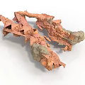 Irregular Natural Textured Red And Gray Rock Structures As Scene Components