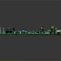 Green Circuit Board With Various Electronic Chips Capacitors Resistors And Connectors