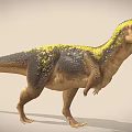 Realistic 3D T Rex Like Dinosaur Model With Yellow Black Markings Standing Pose