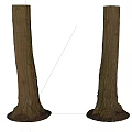 Rustic Stone Wood Decorative Columns With Natural Texture And Stable Base 3d model