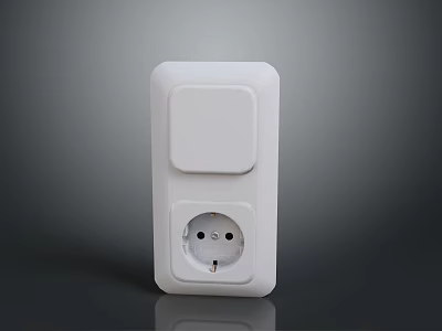 Modern White Computer Power Socket With Universal Design And Home Office Use 3d model