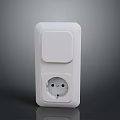Modern White Computer Power Socket With Universal Design And Home Office Use 3d model