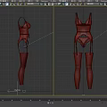 Red Sheer Lingerie Set with Garter Belt and Stockings Sexy Fitted Design