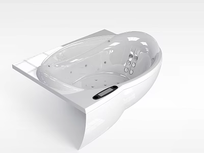 Modern White Bathroom Sink With Countertop And Control Panel Design 3d model