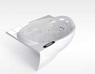 Modern White Bathroom Sink With Countertop And Control Panel Design 3d model