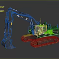 Volvo Tracked Excavator With Green Accents And Operator Cab Heavy Equipment