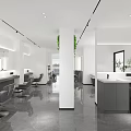 Modern Hair Salon Interior Design With Salon Chairs Mirrors And Polished Floors