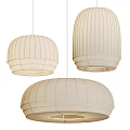 Cream Colored Striped Fabric Dome Shaped Modern Pendant Lights for Home Decor