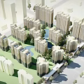 Modern Urban Residential Complex With High Rise Buildings And Lush Greenery