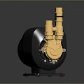 High Quality Industrial Mechanical Pump With Golden Components And Gray Base