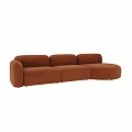 Modern Orange Sectional Sofa With Comfortable Modular Living Room Seating Design 3d model