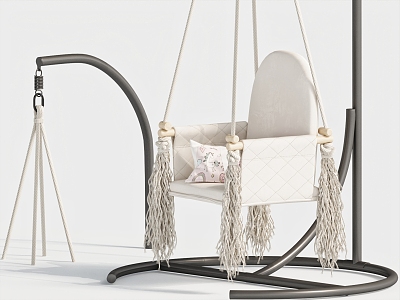 Modern Decorative Hanging Chair Rocking Chair Pillow 3d model