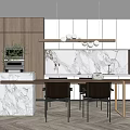 Modern Dining Table and Chair Combination 3d model