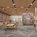 Modern Library Creative Library Bookshelf Book Bar Reading Room Bookcase Bookshelf Display Cabinet 3d model