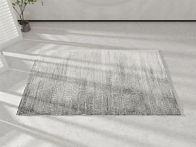 Light Gray Textured Modern Square Rug In Bright Room With Natural Light 3d model