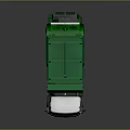 Green Functional Waste Collection Truck With White Cab And Dual Rear Wheels