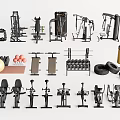 Complete Sports Equipment Collection Including Dumbbells Barbells Treadmills Fitness Benches And Exercise Machines