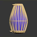 Modern Bamboo Woven Vase With Blue Inner Layer For Daily Life Use