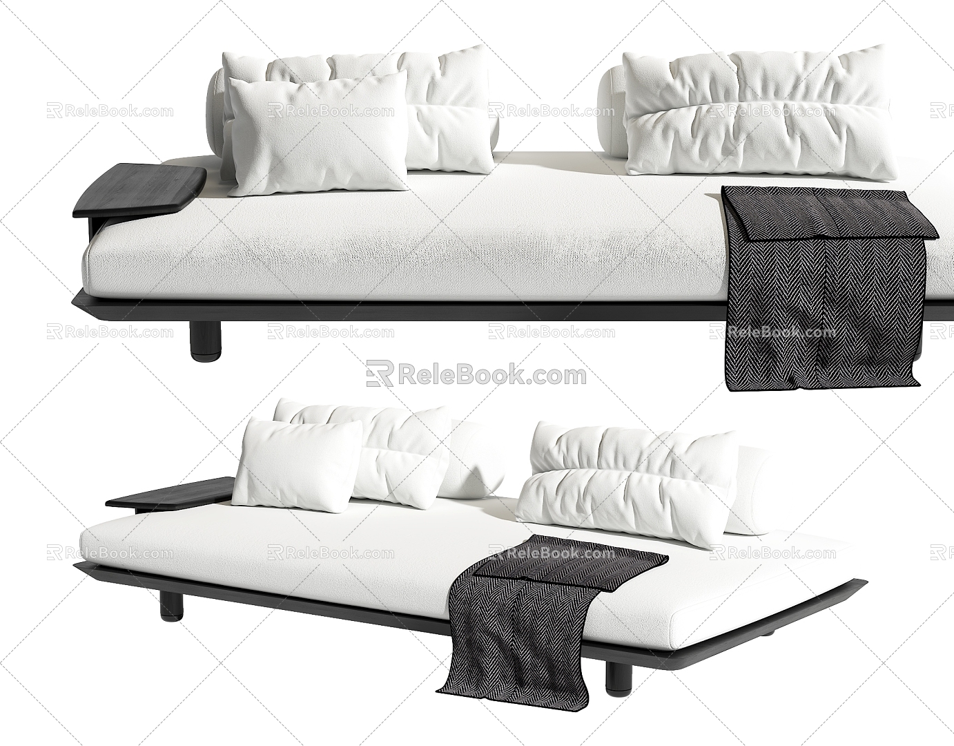 Modern double sofa 3d model