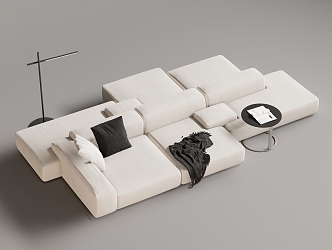 Modern Multiplayer Sofa Module Sofa Back-to-Back Sofa 3d model