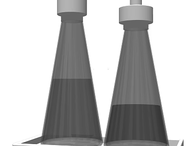 Sleek Conical Spice Bottles With Transparent Glass And White Lids For Kitchen Seasoning Storage 3d model