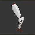 Modern White And Red Prosthetic Leg With Mechanical Structure And Detailed Patterns 3d model