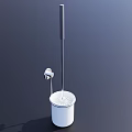 Modern Bathroom Accessories Toilet Brush Set With White Holder And Metal Handle