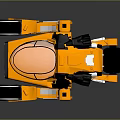 Orange Toy Car With Transparent Cockpit Black Parts And Large Wheels