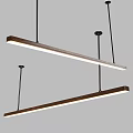 Modern Linear Pendant Lights With Wooden Frame And White Light Sleek Minimalist Design