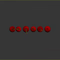 Six Fresh Red Cherries With Green Stems On Dark Reflective Surface