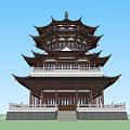 Chinese Tower Building Tower Building Loft 3d model