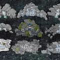 Artistic Garden Ornaments With Decorative Rocks Small Waterfalls And Lush Greenery