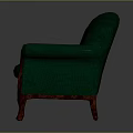 Vintage Green Sofa with Upholstered Fabric and Wooden Frame Legs Classic Design