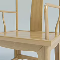 Traditional Wooden Armchair Design With Curved Armrests And Sturdy Backrest Frame Structure