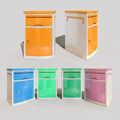 Modern Colorful Nightstand Collection With Drawer Storage And Vibrant Hues 3d model
