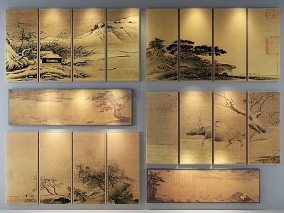 New Chinese Landscape Painting Decorative Hanging Painting 3d model