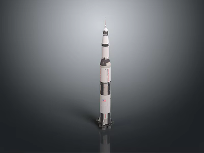 Detailed Space Rocket Model With Multistage Design On Dark Background For Aerospace Exploration 3d model