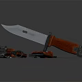 Sharp Tactical Knife With Red Handle And Metal Sheath Design Features