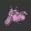 Black Modern Motorcycle With Leather Seat Classic Headlight And Spoked Wheels