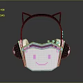 Cat Ear Computer Headset With Smile Face And Star Pattern Design