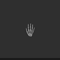 Human Hand Skeleton 3D Model Displaying Anatomical Bone Structure Against Black Background