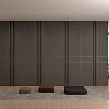 Modern Dark Gray Wardrobe Doors With Gold Lines Sleek Design In Living Room