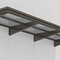 Modern Wall Mounted Canopy With Black Frame And Transparent Panels Design 3d model
